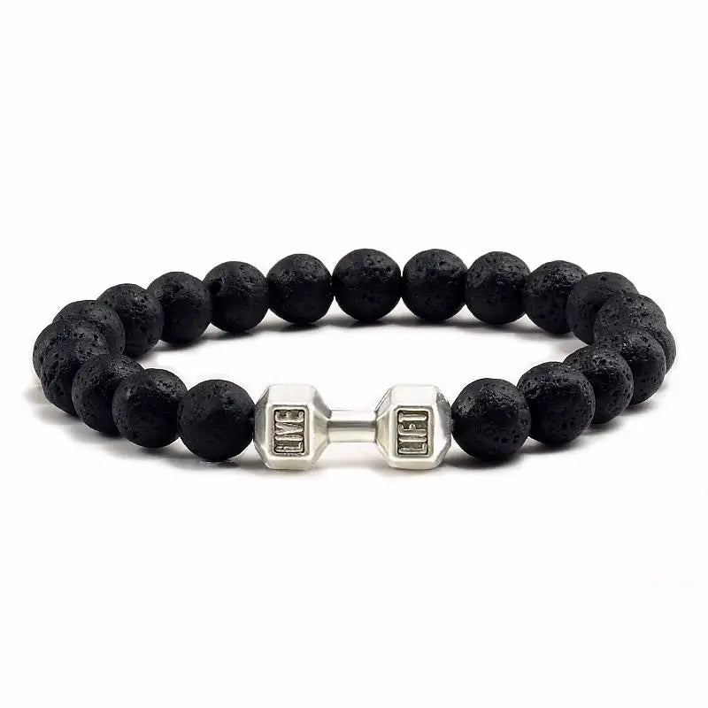 Armband med vulkanstenar "Live, lift"