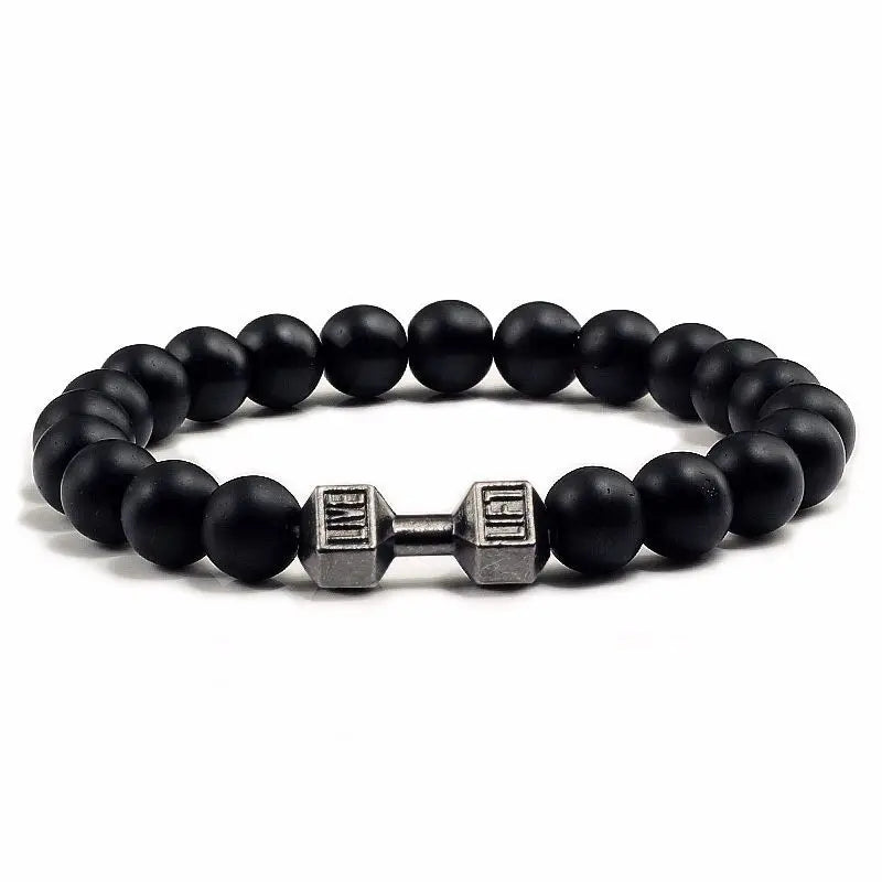 Armband med vulkanstenar "Live, lift"