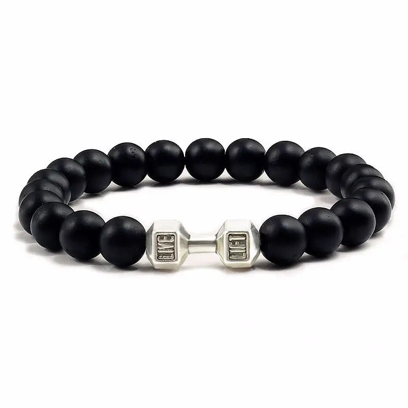 Armband med vulkanstenar "Live, lift"
