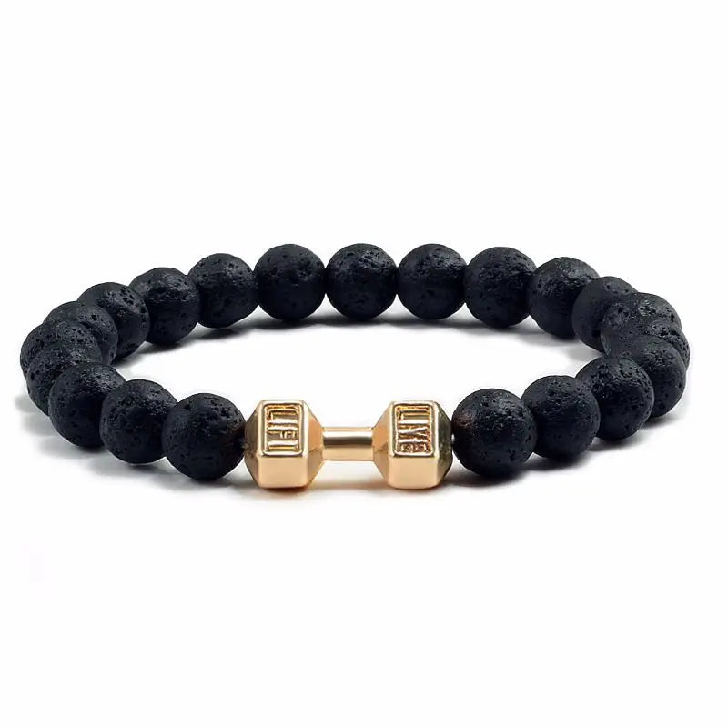 Armband med vulkanstenar "Live, lift"
